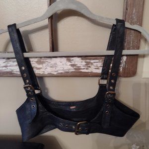 Free People Black Leather Harness Body Accessory Small